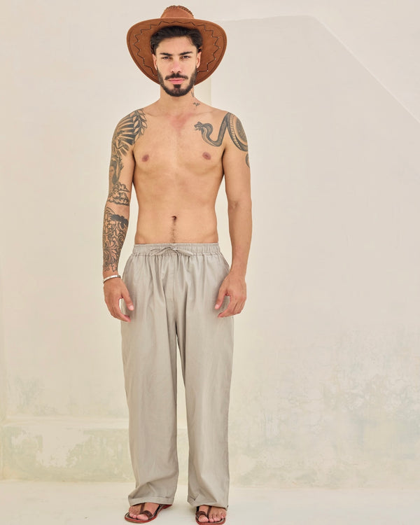 Gris Pull On Trouser