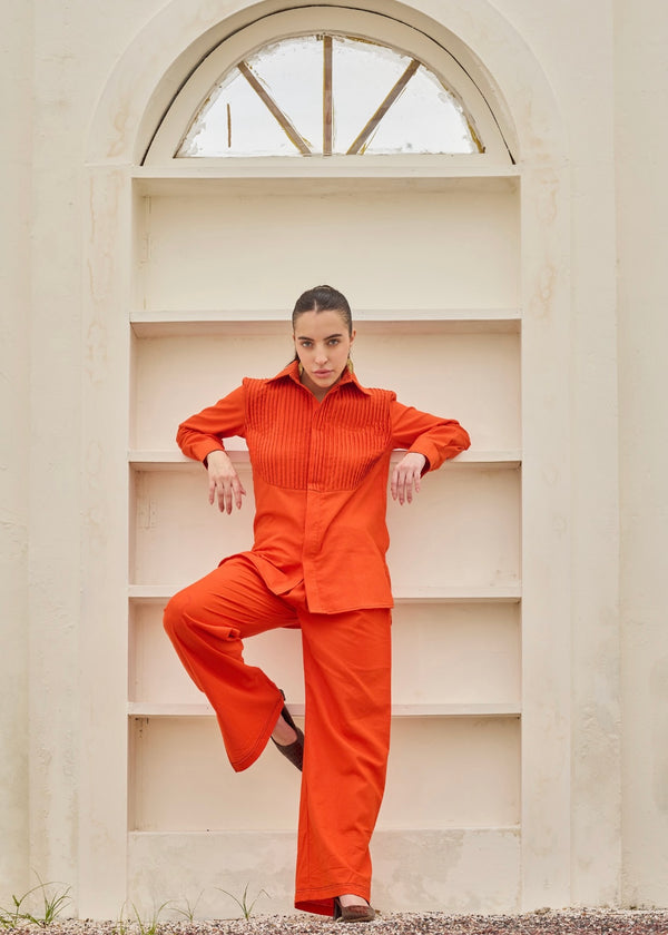 Lava Pleated Co-Ord Set