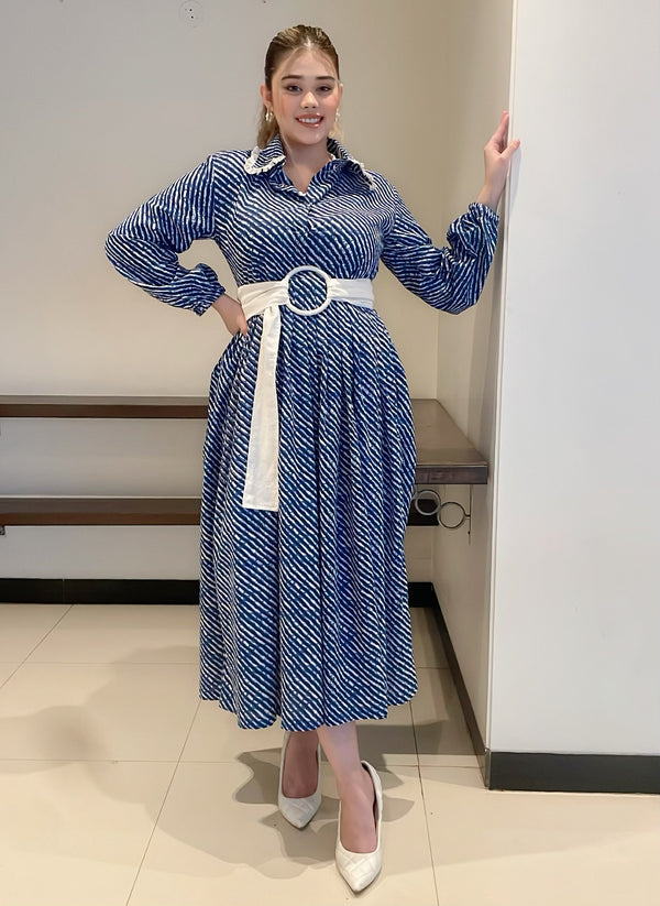 Blue Lehriya Dress