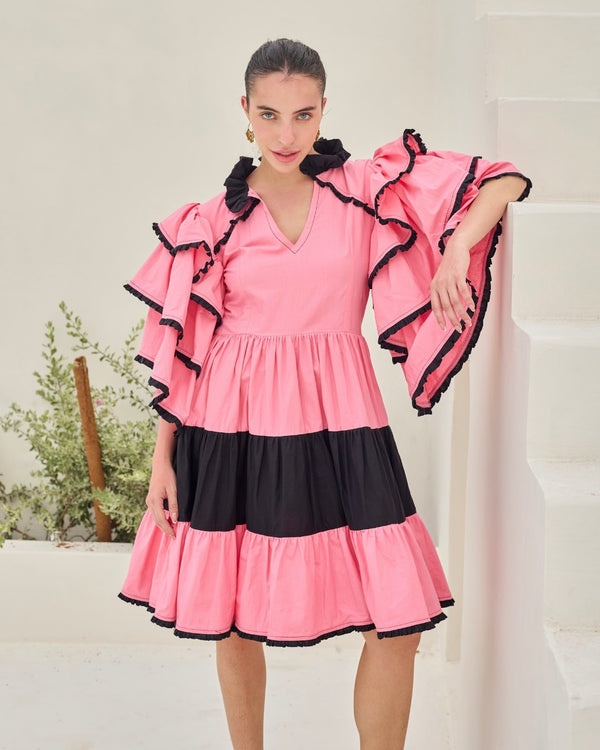 Vibrant Ruffle Dress