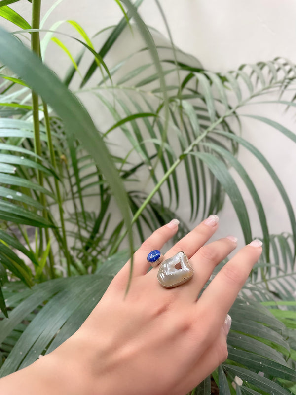 White Sapphire Druzy Ring