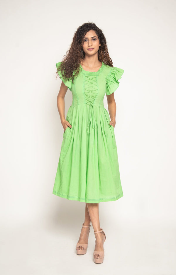 Lime Green Criss Cross Dress