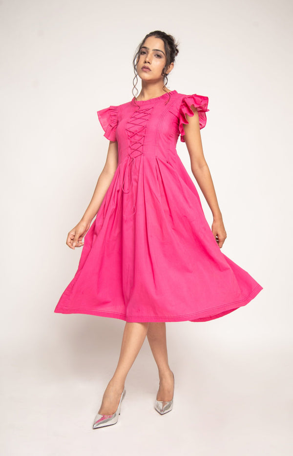 Hot Pink Criss Cross Dress
